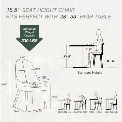 PU Leather Wingback Dining Chairs (Set of 2)