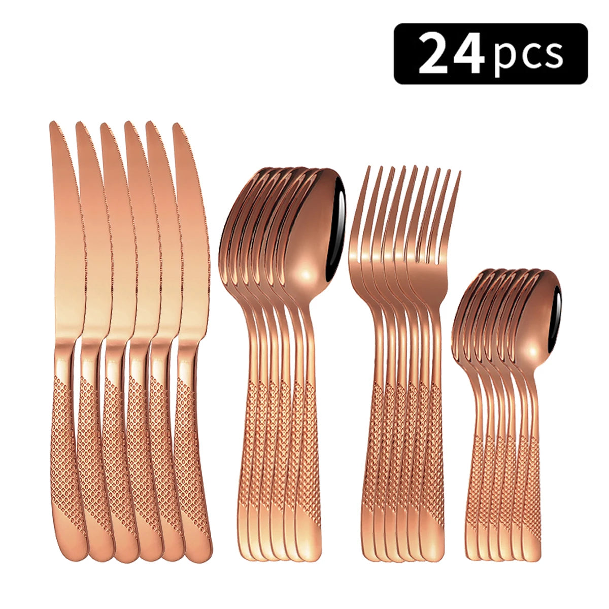 24 PCS Stainless Steel Knife & Fork Set