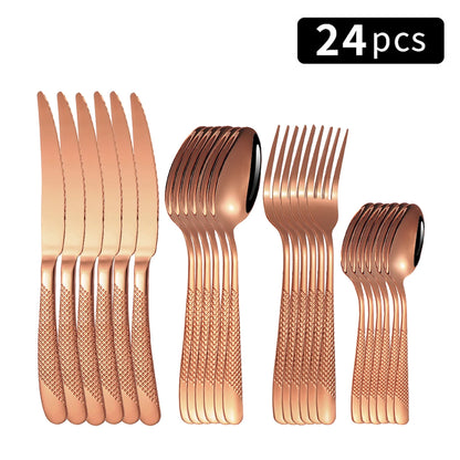 24 PCS Stainless Steel Knife & Fork Set