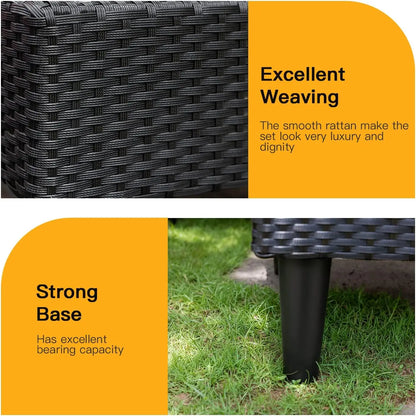 5-Piece Outdoor Wicker Sectional Set
