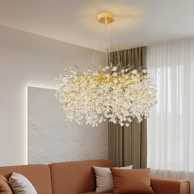 Modern circular crystal chandelier