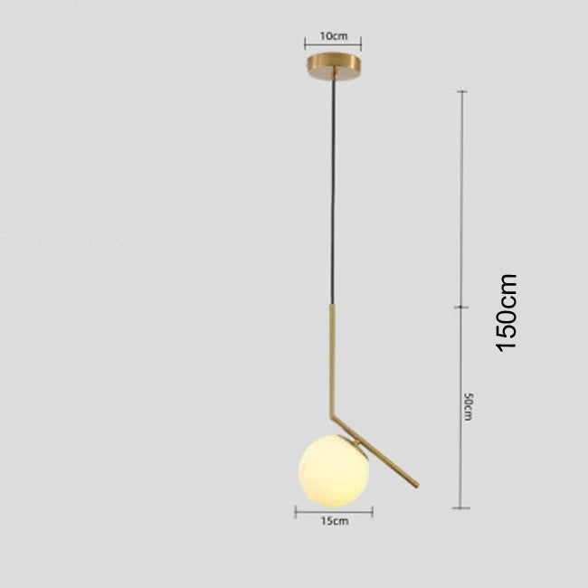 Nordic Glass Ball Pendant Light – Brass Black Hanging Lamp