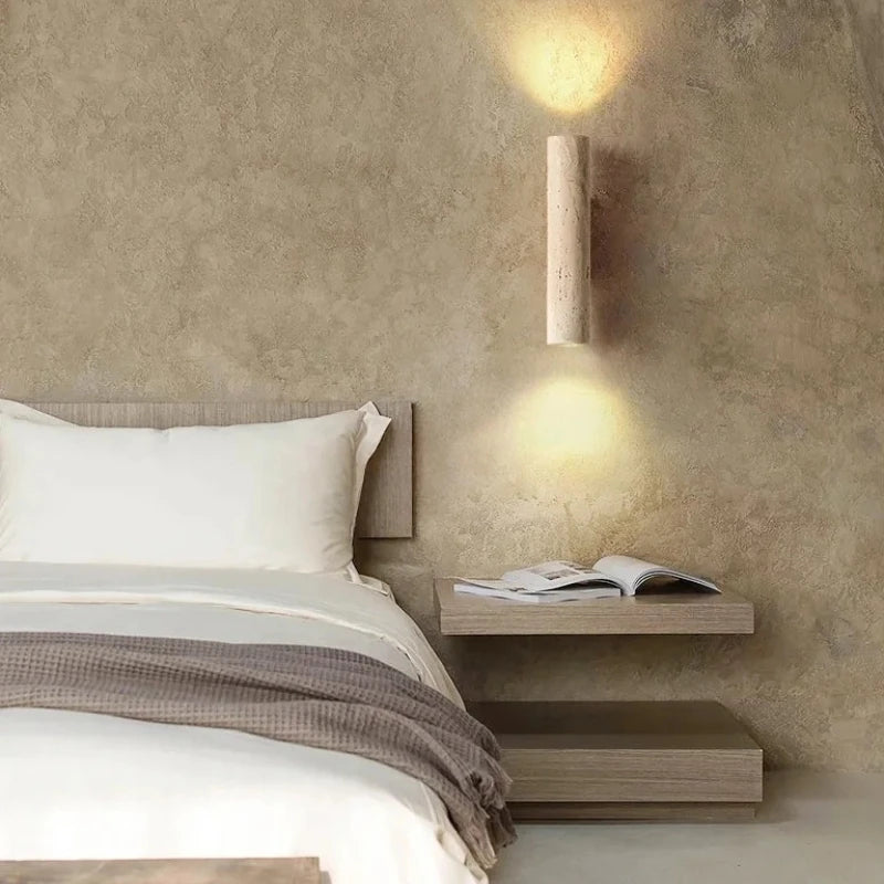 Wabi-Sabi Yellow Marble LED Wall Sconce