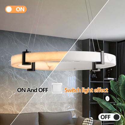 Round Hanging Chandelier with Adjustable Height,