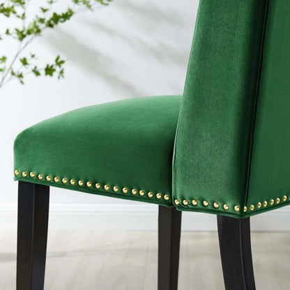 Set of 2 Emerald Green Velvet Dining Chairs