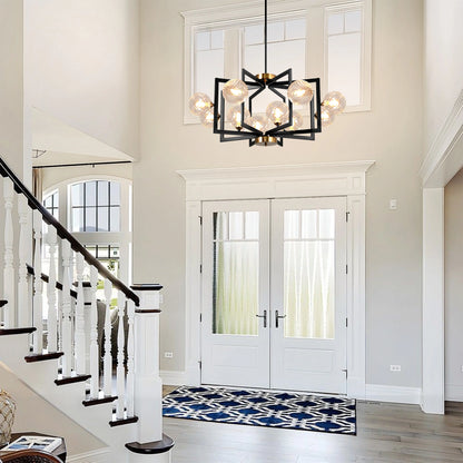 Dimmable Bubble Chandelier Black Glass