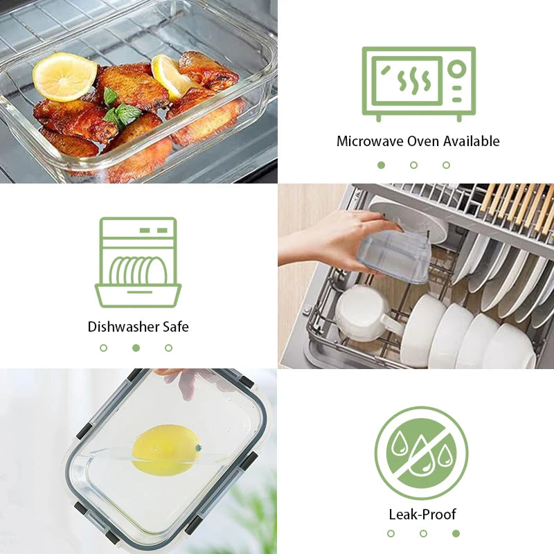 12PCS Glass Meal Prep Containers Set