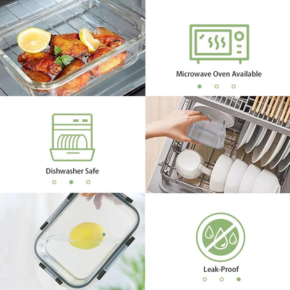 12PCS Glass Meal Prep Containers Set