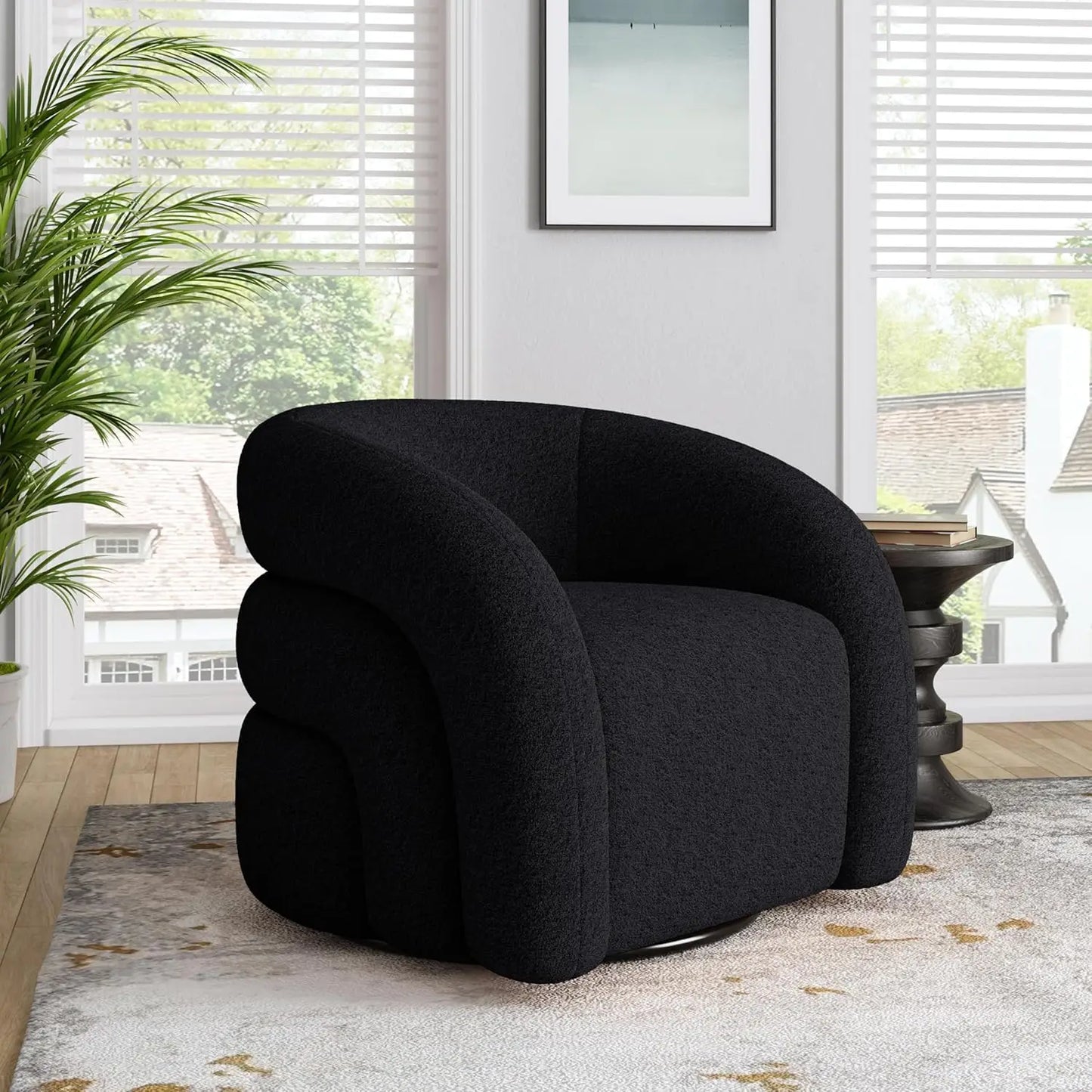 Small Swivel Barrel Accent Chair – No Assembly
