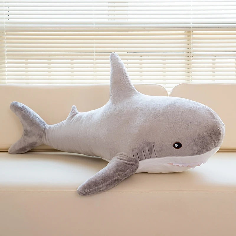 140CM Big Soft Simulation Cute Shark Plush Toys Kawaii Stuffed Kids Children Boys Girls Lovely Animal Pillow for Birthday Gifts