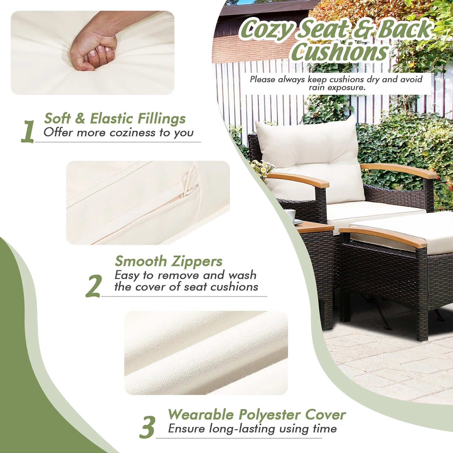 5-Piece Rattan Patio Sofa Set
