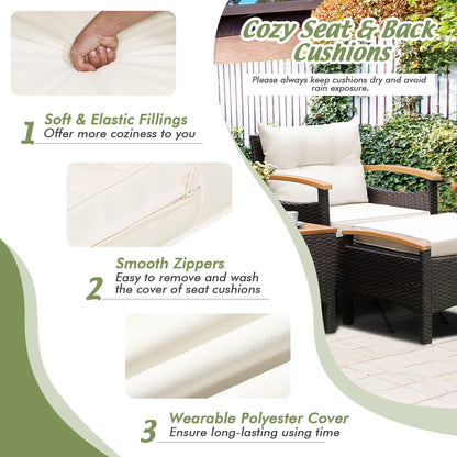 5-Piece Rattan Patio Sofa Set