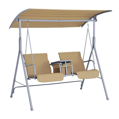 2-Person Outdoor Porch Swing with Canopy