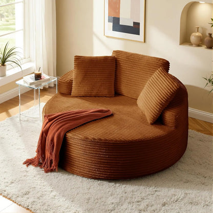 Oversized Cloud Lounge Chair – Round Corduroy Sofa