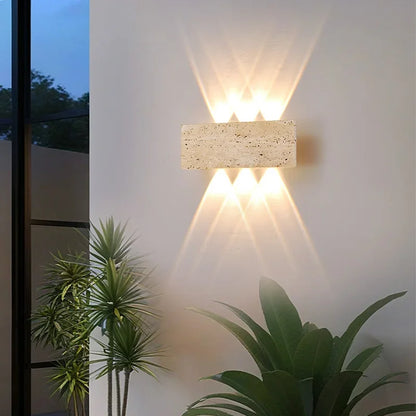 Wabi-Sabi LED Stone Wall Lamp – Waterproof Indoor & Outdoor Sconce
