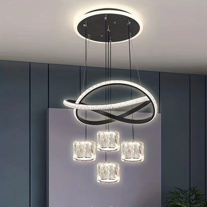 Crystal Pendant Lamp Oil-Rubbed Metal Finish