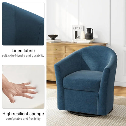 Modern Swivel Barrel Accent Chair Set of 2