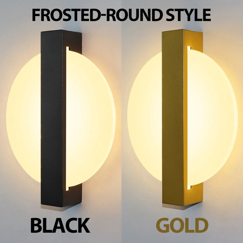 Luxury Acrylic Gold Foil LED Wall Sconce – 10W