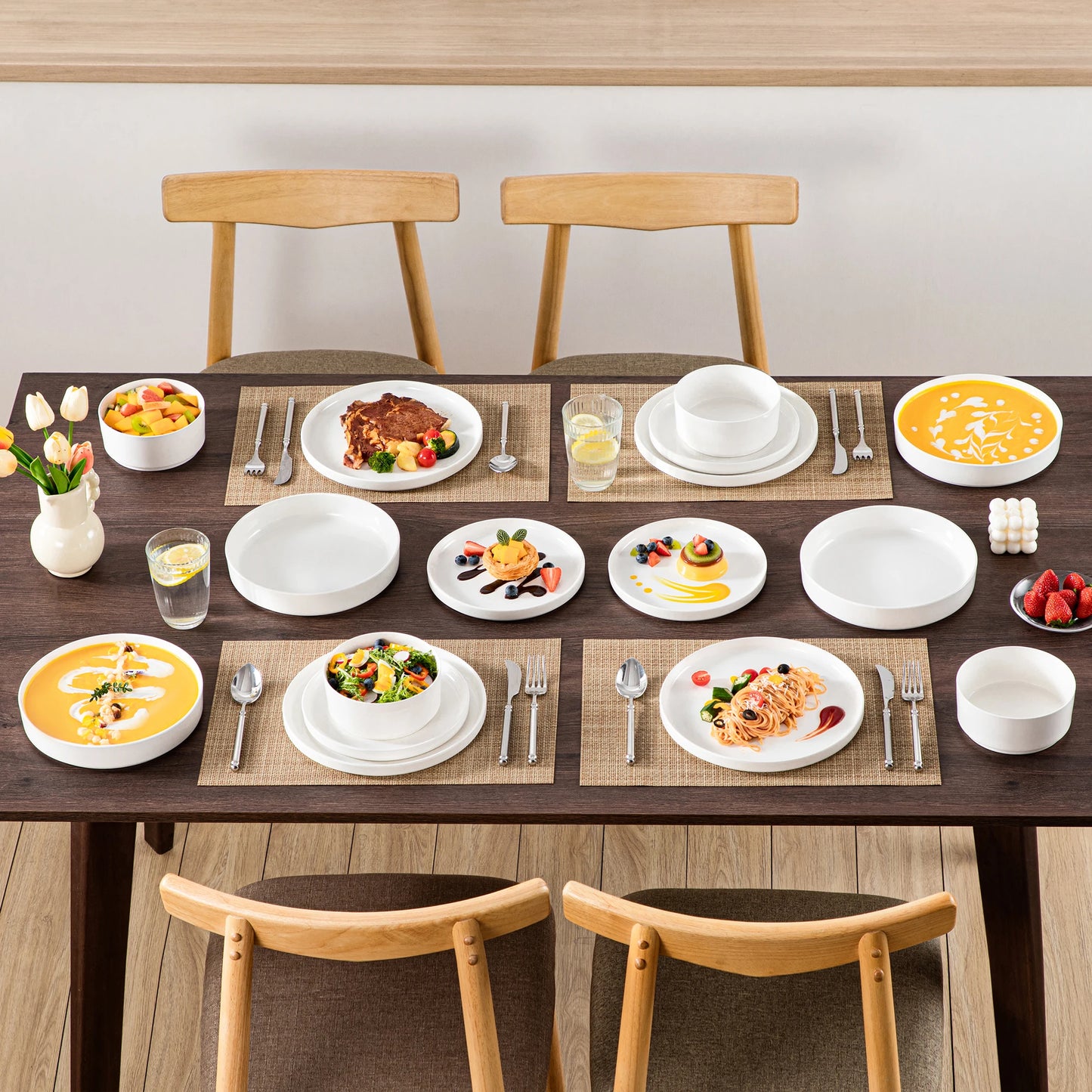 MALACASA Ceramic Plate Set