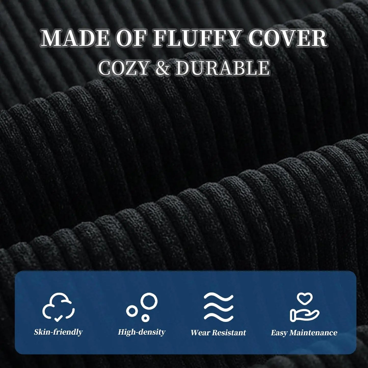 Large Memory Foam Bean Bag Chair – Black