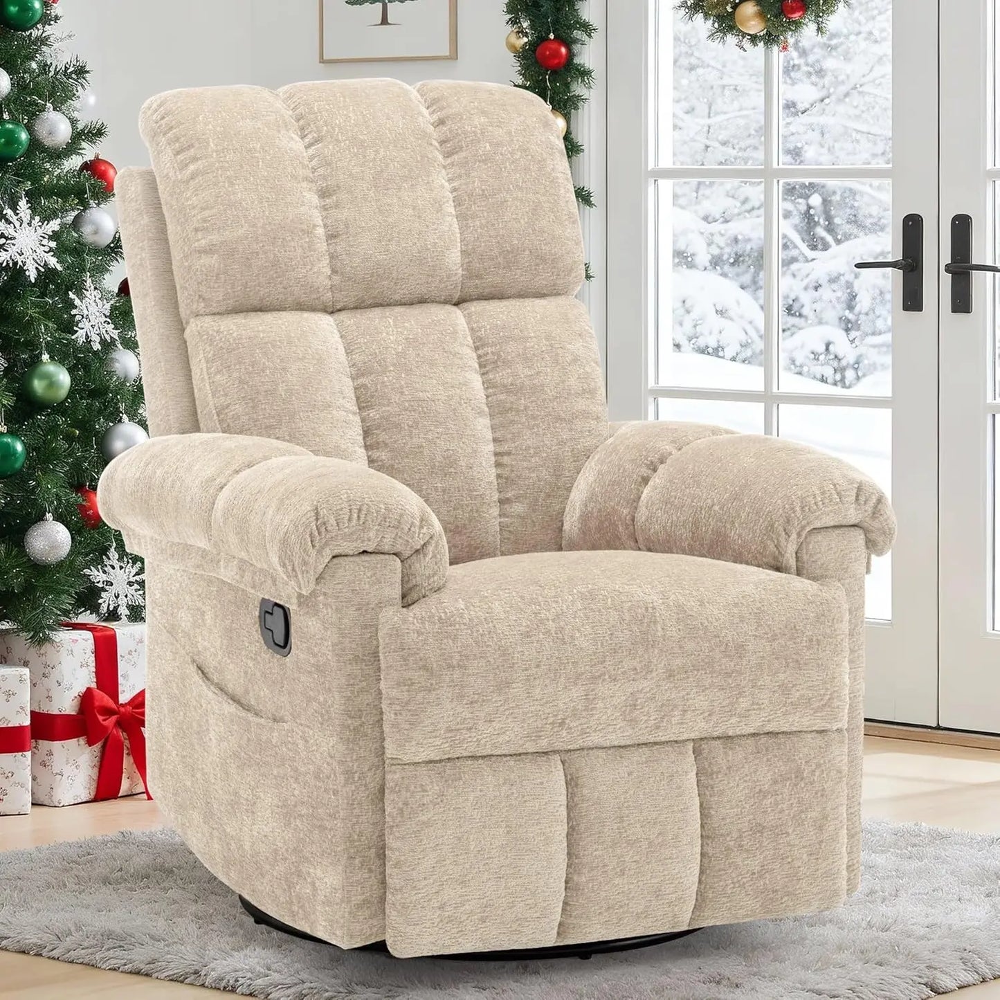Manual Swivel Rocker Recliner Chair for Small Spaces