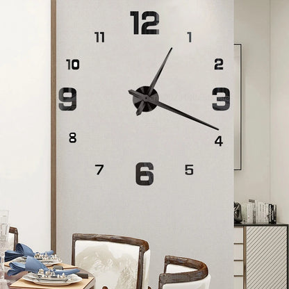 Large 3D DIY Mirror Wall Clock