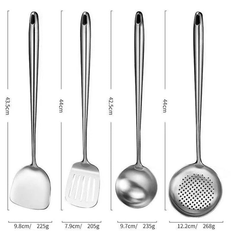 Stainless Steel Wok Spatula & Ladle Set