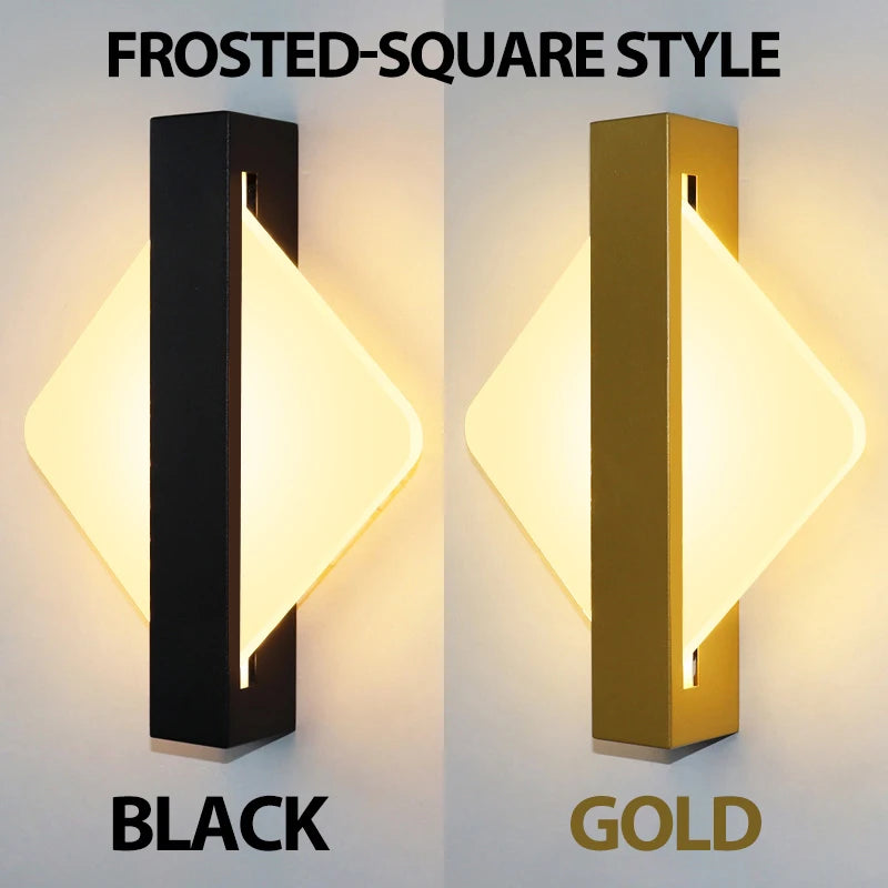 Luxury Acrylic Gold Foil LED Wall Sconce – 10W