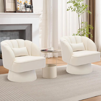 Velvet Upholstered Swivel Accent Chair