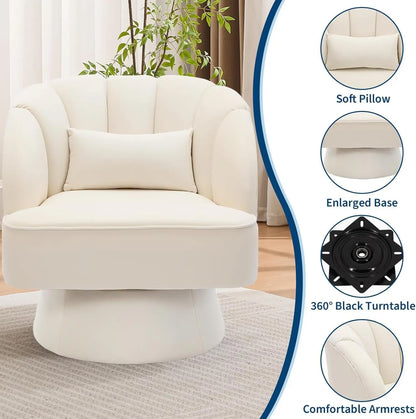 Velvet Upholstered Swivel Accent Chair