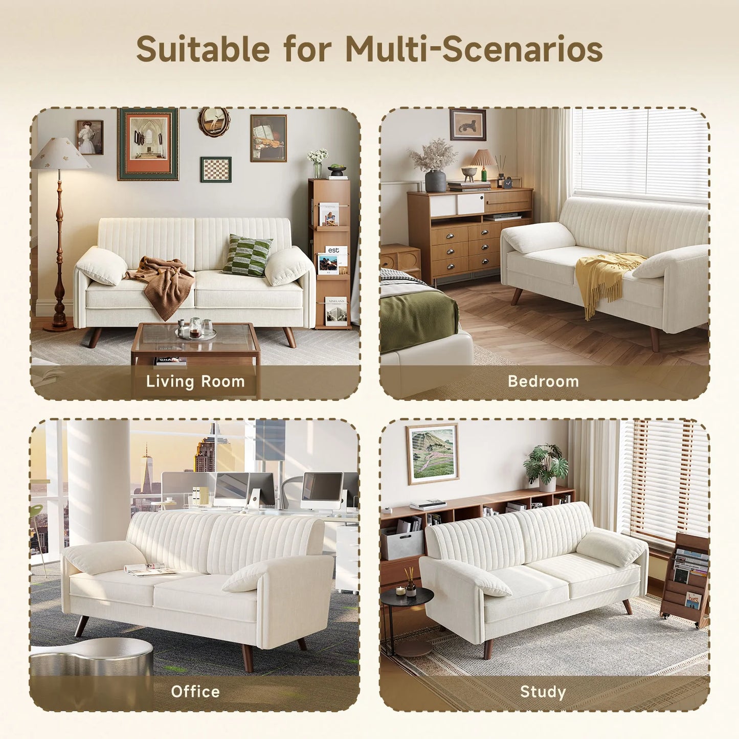 Chenille Loveseat Sofa for Small Spaces