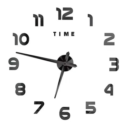 Large 3D DIY Mirror Wall Clock