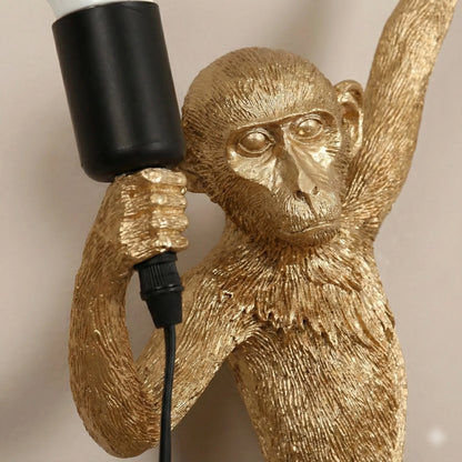 Gold Monkey Wall Lamp