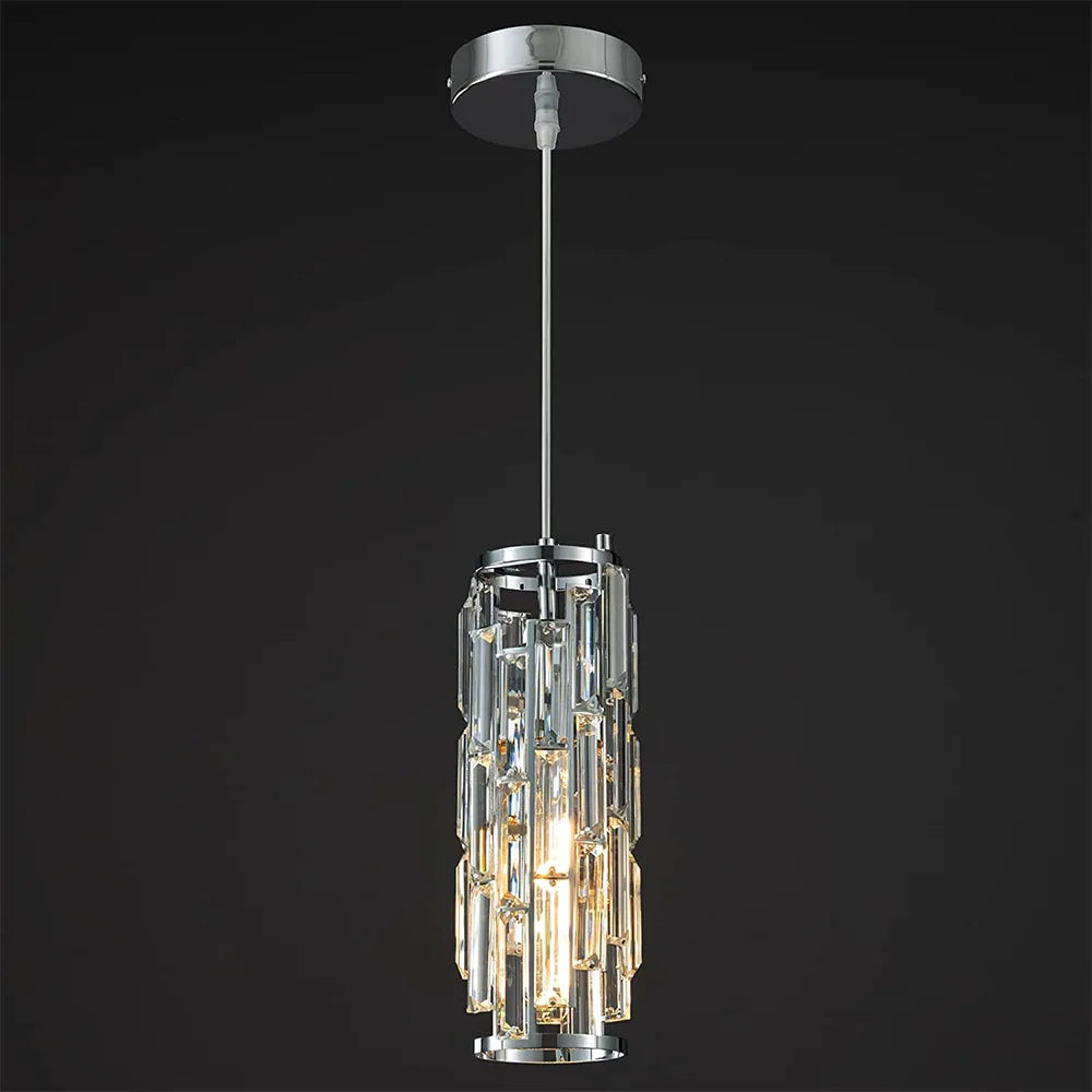Crystal Pendant Hanging Light for Dining & Bedside