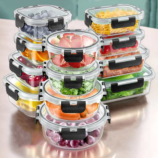 12PCS Glass Meal Prep Containers Set