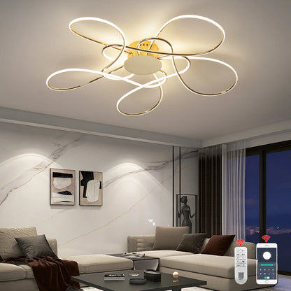 Modern LED Chandelier – Chrome/Gold Ceiling Light