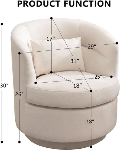 360° Swivel Barrel Accent Chair – Beige