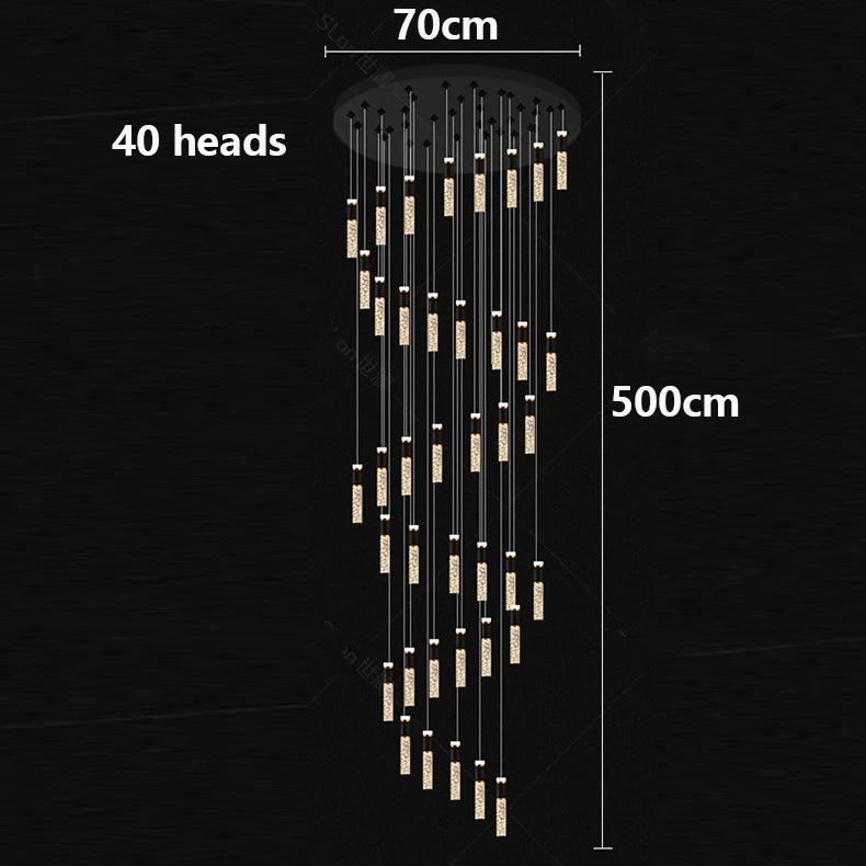 Modern home decoration crystal chandelier, stair Pendant lamp,