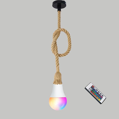 Handwoven Hemp Rope Pendant Light – E27 Hanging Lamp