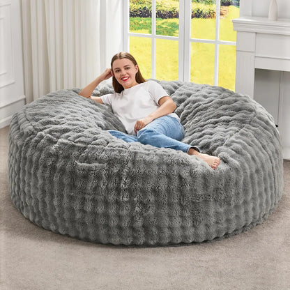 5FT Giant Memory Foam Bean Bag Chair – Grey
