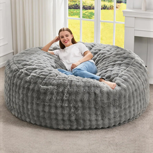 5FT Giant Memory Foam Bean Bag Chair – Grey