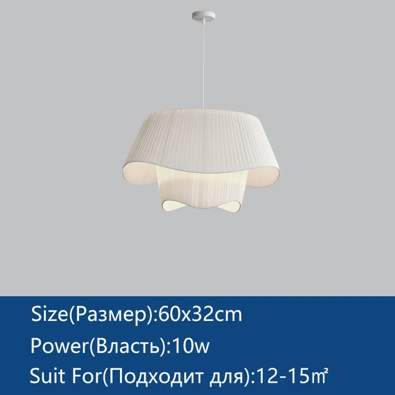 Nordic Cream Fabric Pendant Chandelier