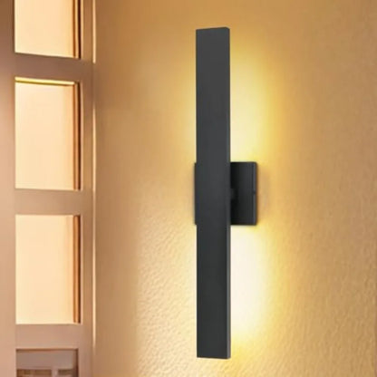 Aluminum LED 18W Modern Wall Sconces Set of 2 Matte Black Waterproof Sconce Wall Lighting Indoor Outdoor Hardwired Wall Lights