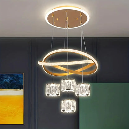 Crystal Pendant Lamp Oil-Rubbed Metal Finish