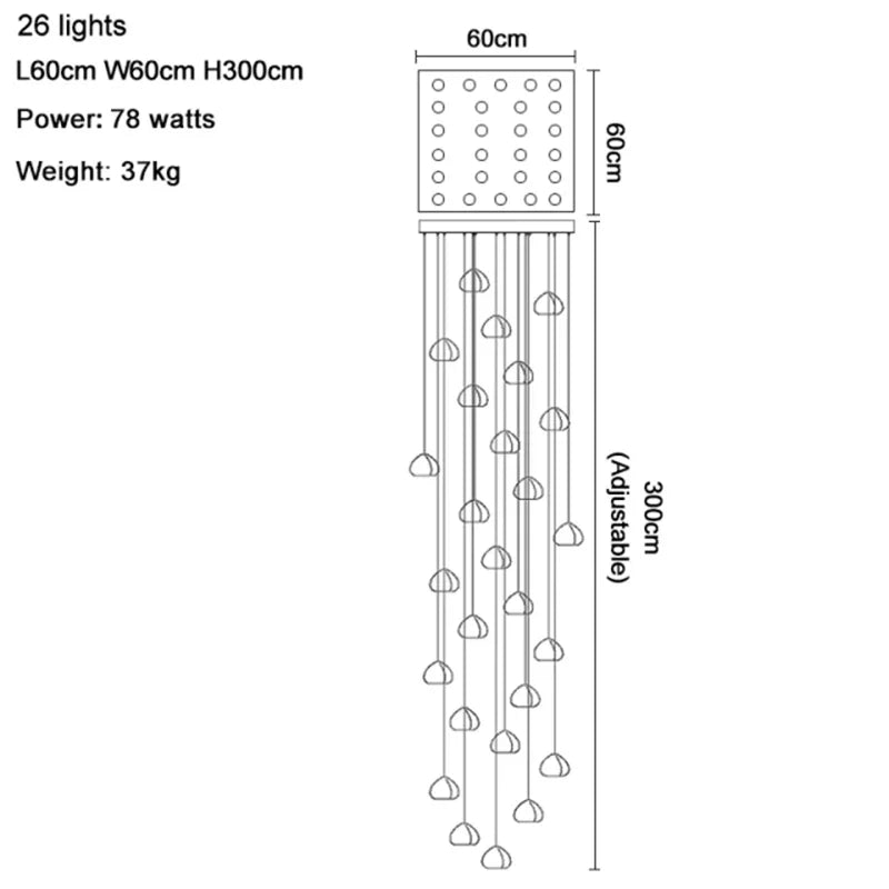 Crystal Water Drop LED Pendant Chandelier