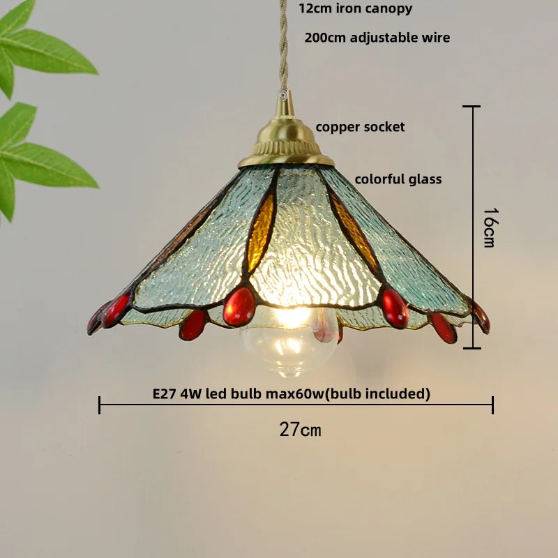 Walnut Wood LED Pendant Light with Glass Shade