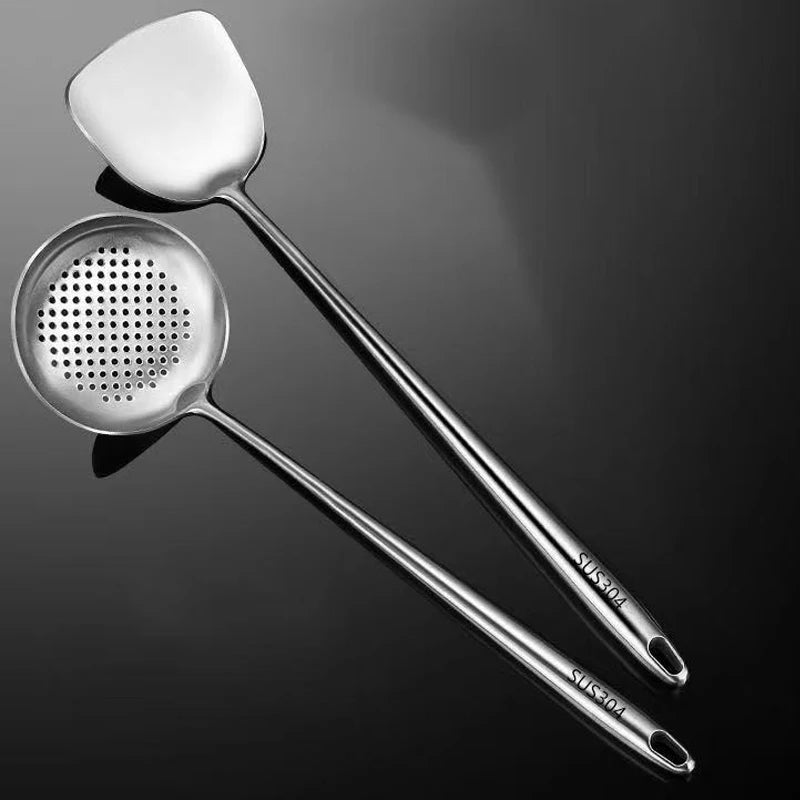 Stainless Steel Wok Spatula & Ladle Set