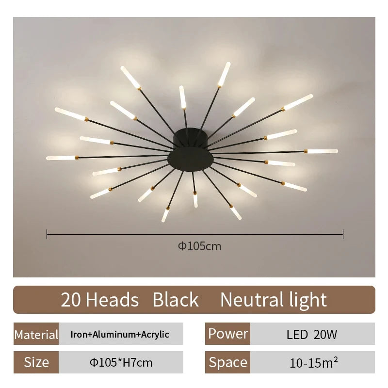 Modern Fireworks LED Ceiling Light