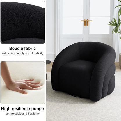 Small Swivel Barrel Accent Chair – No Assembly
