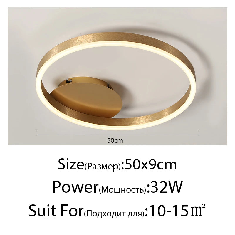 Modern Gold LED Circle Chandelier